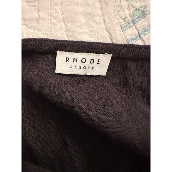 RHODE BLACK LAYERED VEE NECK ELASTIC WAIST DRESS S - Picture 4 of 5